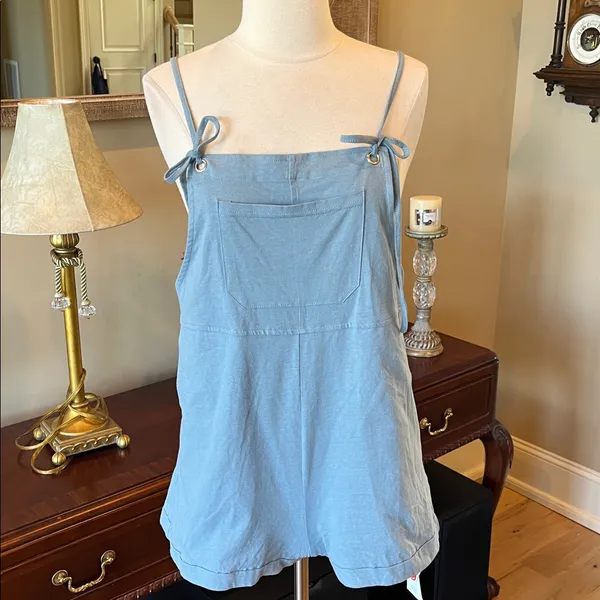 Cider Overall Romper Dusty Blue New - Image 11