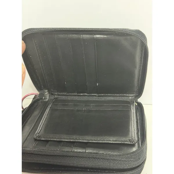Womens Leather Black Wallet with Zipper (NEW) - Image 5