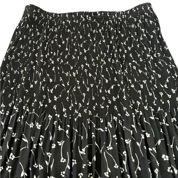 VTG Bobbie Bee Crinkle Pleated Midi Skirt Floral Whimsigoth Fairy Grunge Boho - Image 3
