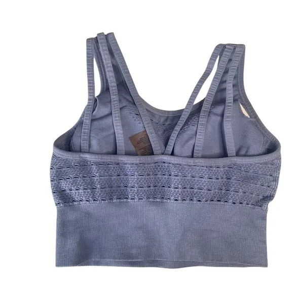Gymshark Purple Mesh Cut Out Seamless Workout‎ Sports Bra Crop Top Extra Small - Image 2