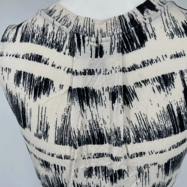 Anthropologie‎ Deletta Dress Small Black White Striped abstract Jersey Stretch S - Image 3