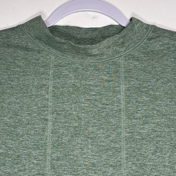Z by Zella Womens‎ Medium Green Heathered Cropped Mock Neck Pullover Long Sleeve - Image 9