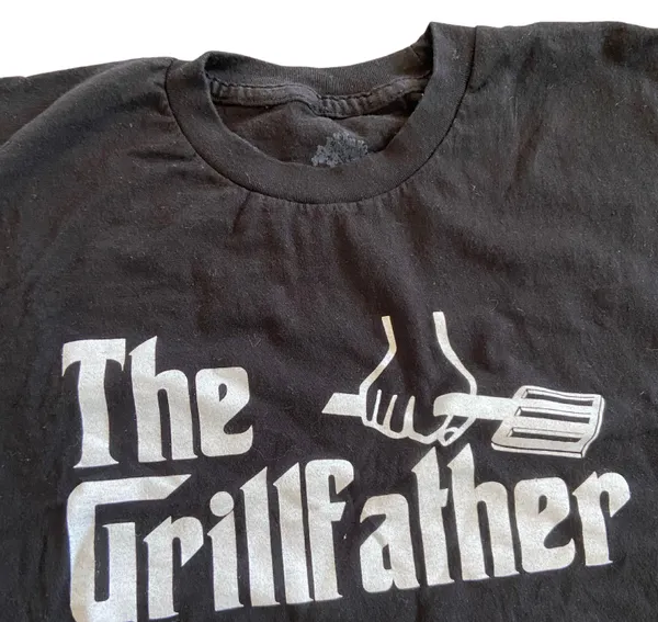 Funny ‘The Grillfather’ Black and White Graphic T Shirt 🔥 - Image 2