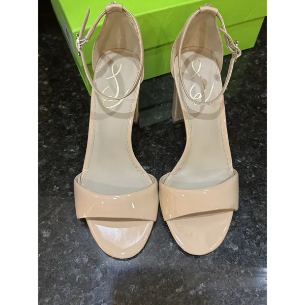 Sam Edelman Robyn Sandal Heel Women's Size 7 Wide Beige Blush Leather - Image 4