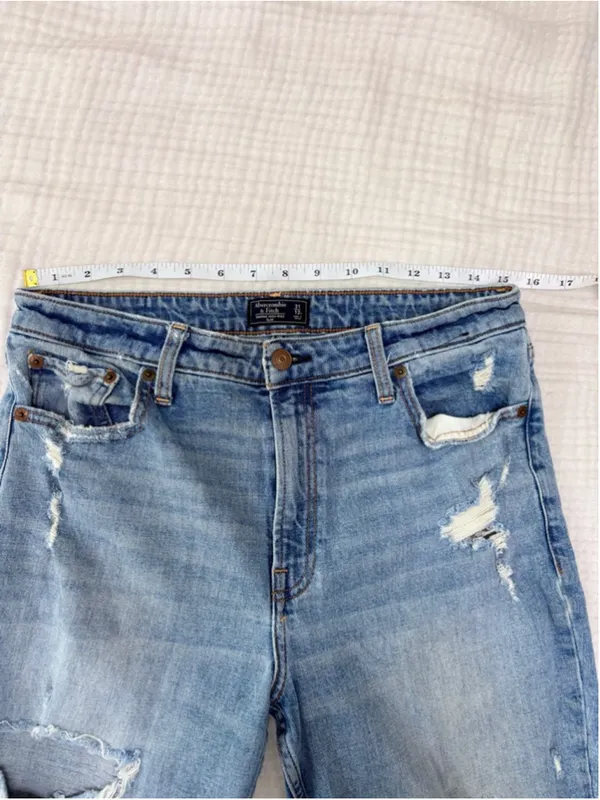 Women's Abercrombie & Fitch Blue High Rise Slim Jeans Size 31 - Image 7