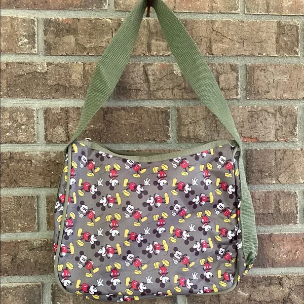 Disney Camo Green Mickey Shoulder Bag with Sturdy Fabric Straps - Image 2