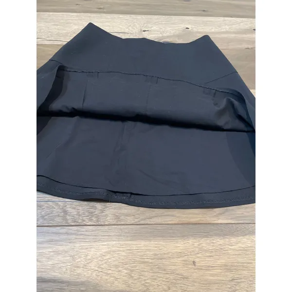 LOFT Skirt Size 8 Black A Line Mini Back Zip Polka Dot Waistband Trim - Image 6