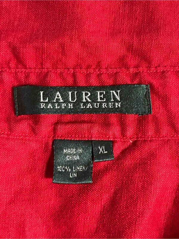 Lauren Ralph Lauren 100% Linen Shirt preppy classic nautical coastal resort XL - Image 6