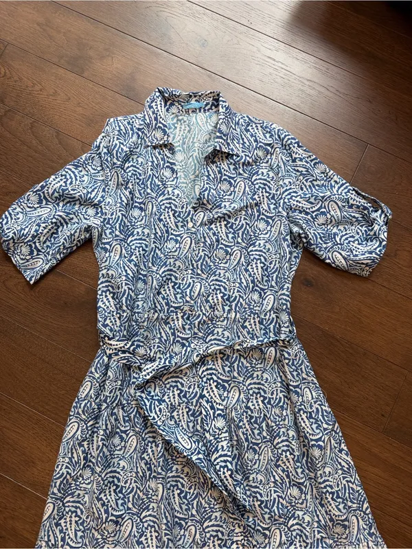 J. McLaughlin Women’s Blue Paisley Shirt Dress - Size Medium - C4-122 - Image 3