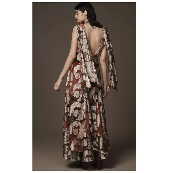 NWT Farm Rio Sleeveless V-Neck Jacquard Lurex A-Line Maxi Dress Size XL - Image 2