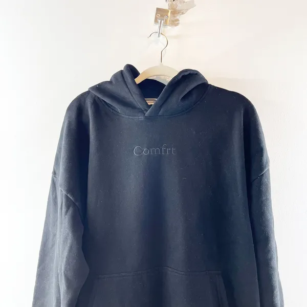 Comfrt Signature Fit Embroidered Logo Fleece Pullover Hoodie Sweatshirt Black 2X - Image 4