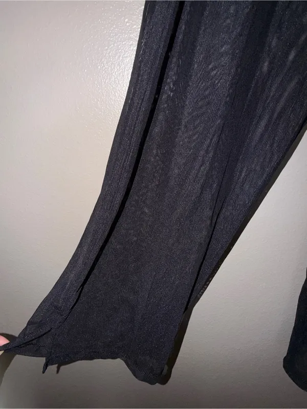 La Blanca Black Sheer Swim Coverup Pants with Drawstring Waist - Image 4
