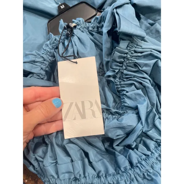 Zara Taffeta Tie Dress XS - Image 5