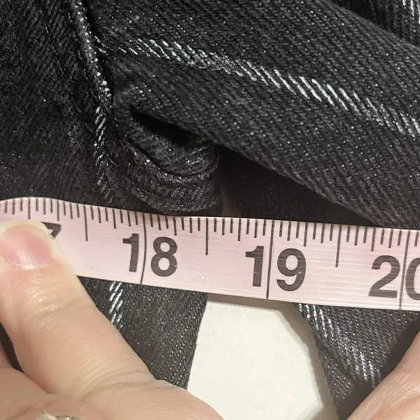 PACSUN Women's Cropped Denim Jacket‎ Size XS/S Black With White Stripes - Image 6