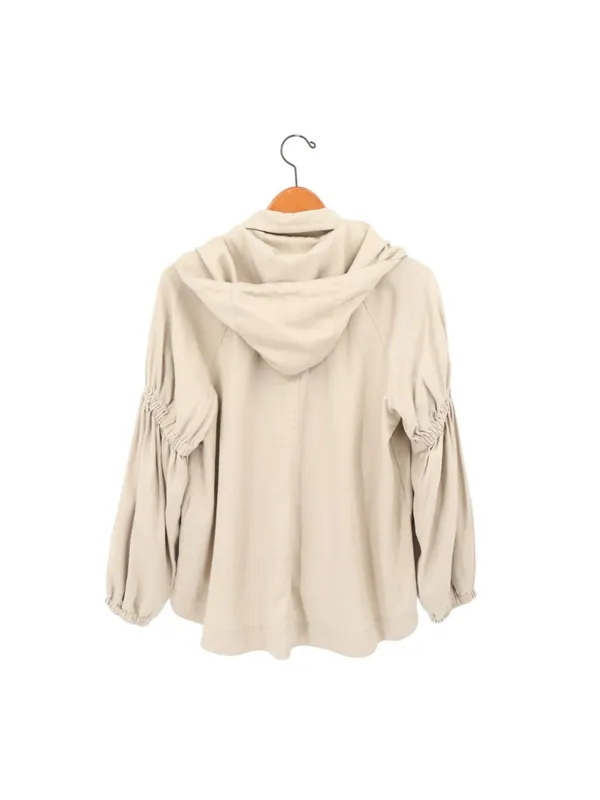 AllSaints Cherry Jacket in Barley Beige Hooded Zip Front S All Saints - Image 8