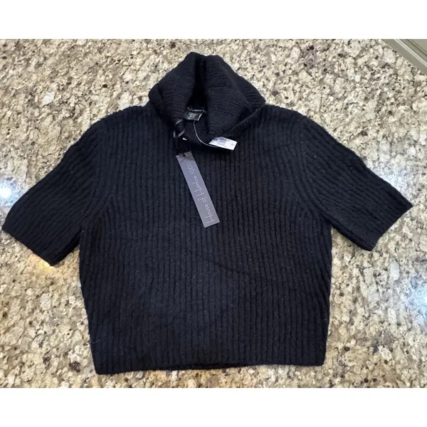 House of Harlow 1960 cropped ribbed knit turtleneck sweater Short Sleeve Size XS - Image 2