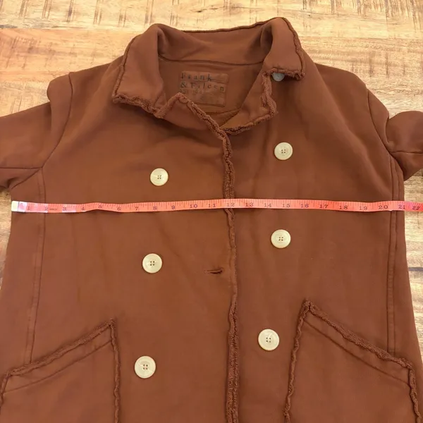 Frank & Eileen Belfast Peacoat S Cinnamon Brown Triple Fleece Preppy Minimalist - Image 9