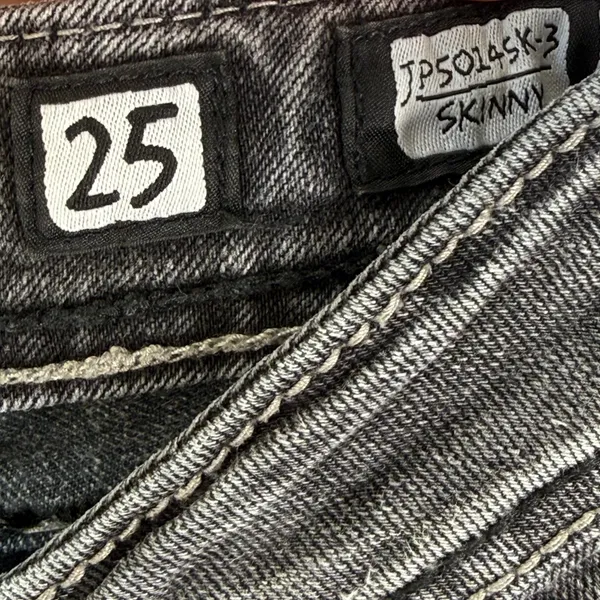 Miss‎ Me Womens Gray Skinny Jeans JP5014SK-3 Low Rise Embellished Size 25 - Image 4