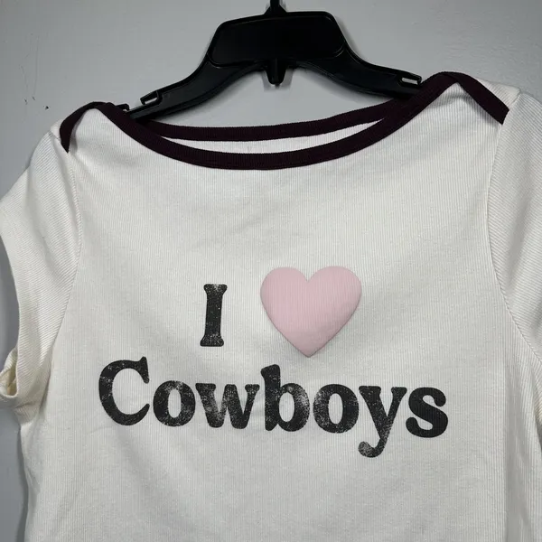Grayson Threads Large Womens T-shirt I Love Cowboys White Short Sleeve Top - Image 4