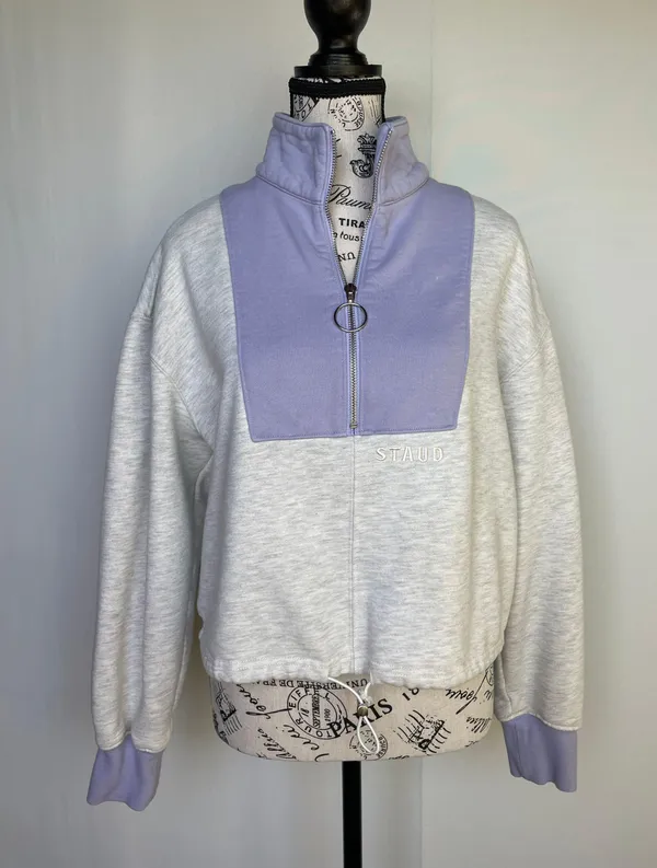 Alys colorblock cotton-blend half-zip sweatshirt sweater size S small - Image 7