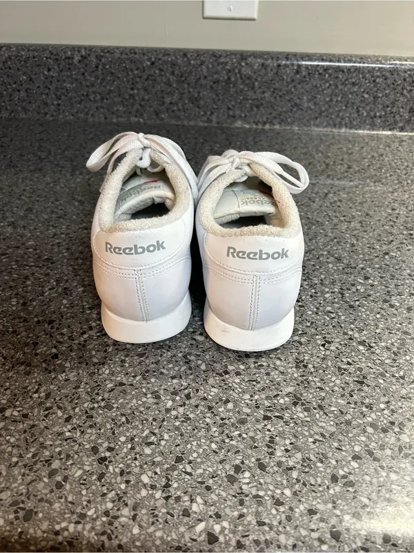 Reebok White Women's Leather Sneakers - Image 5