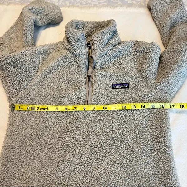 Patagonia Fleece Sherpa 1/4 Zip Pullover Top Gray Women’s Size XS - Image 9