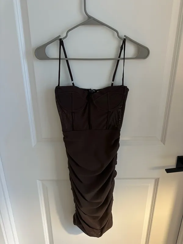 Brown Bodycon Dress Size XS - Image 2
