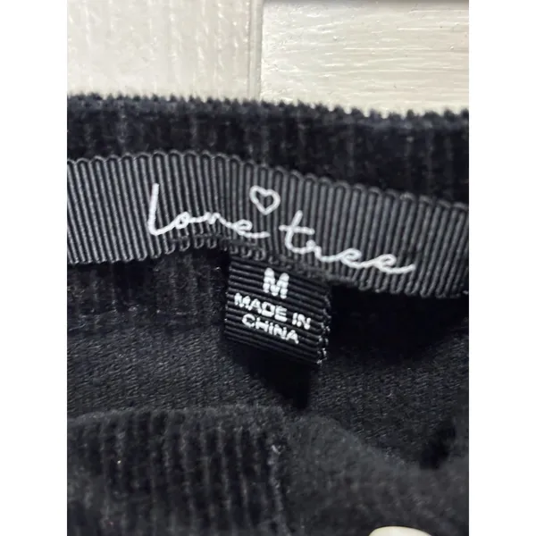 Lone Tree Black Corduroy Bib Mini Dress Size Medium Button Front Adj‎ Straps - Image 2