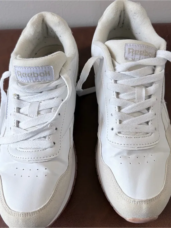 Reebok Classic Nylon Women White Sneakers Size 9 - Image 6