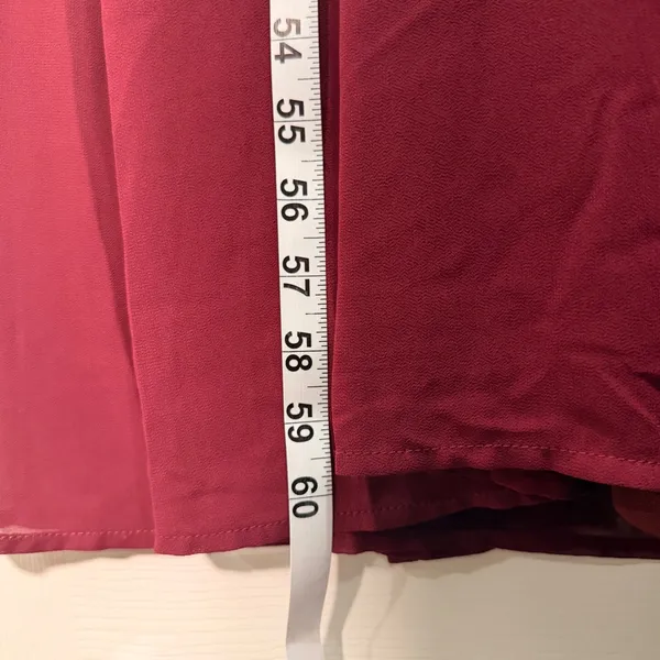 Lulus Burgundy Flutter Sleeve Wrap Maxi Dress Burgundy Size Medium - Image 3
