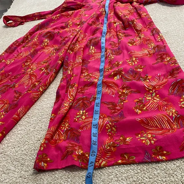 Free People Vibrant Pink Floral Jumpsuit Size 2 100% Viscose - Image 14