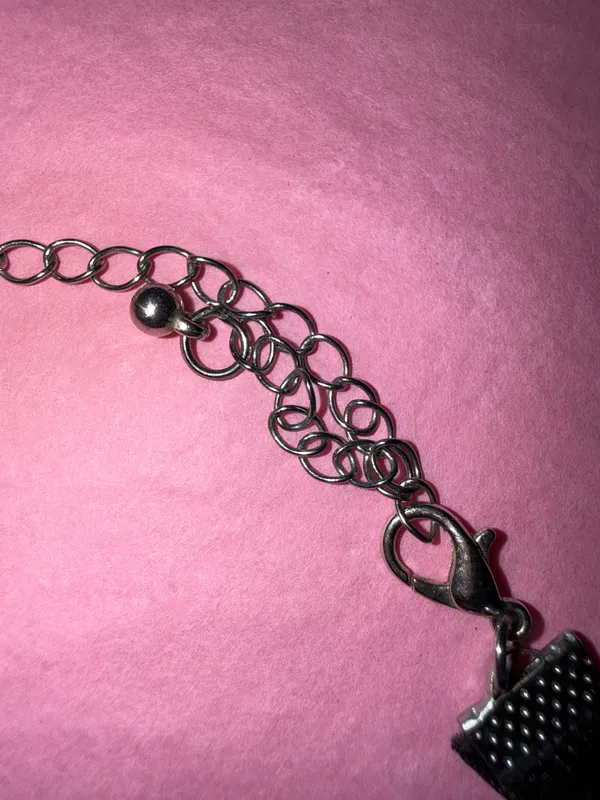 Silver & Black Choker Necklace - Image 2
