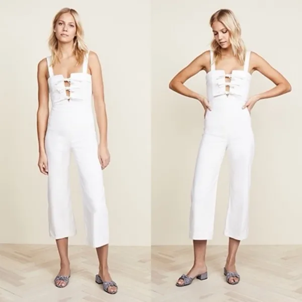 $165 Clayton x Revolve Darcie jumpsuit in white S - Image 2