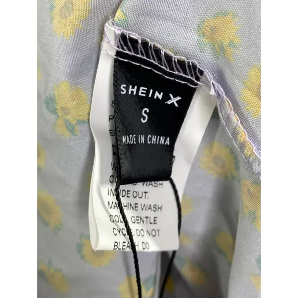 Shein X Womens Purple Sunflower Babydoll‎ Mini Dress Size S Sweetheart Sundress - Image 5
