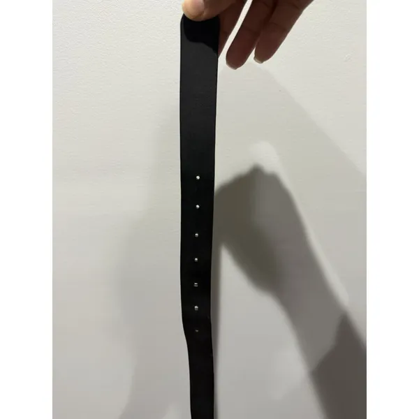 OBEY UNISEX LEATHER WAIST BELT COLOR BLACK AND SILVER BUCKLE‎ 43" Sz M - Image 6