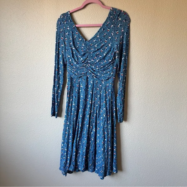 Boden Blue Surplus Print Georgia Mini Dress Womens 10 Casual Comfort Summer - Image 9