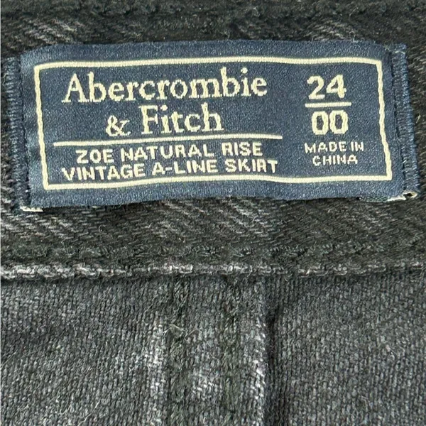 Abercrombie Zoe Black Denim Front Zip Mini Skirt 24 NWT Frayed Distressed A Line - Image 13