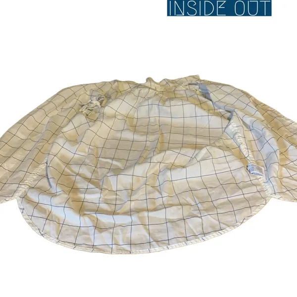 MADEWELL WINDOW PANE PATTERN COTTON WHITE & BLUE BUTTON DOWN TOP (M) - Image 7