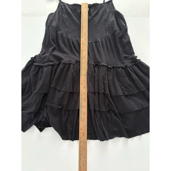 Free People Beach Noelle Mini Dress Size Small Black Tiered Whimsigoth Witchy - Image 6