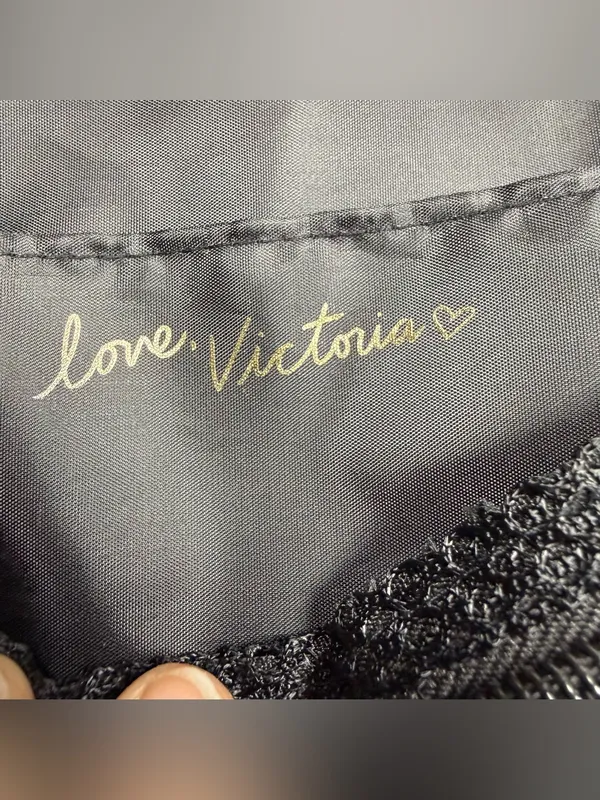 Victoria's Secret Black Toiletry bag pouch with Pink 'Forever an Angel' Script. - Image 3