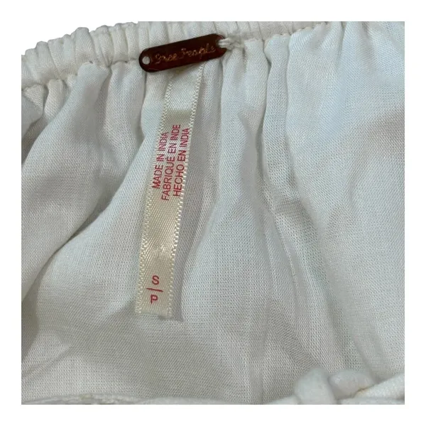 Free People Adella Mini Dress Womens Small Ivory White Boho‎ Open Back Button - Image 6