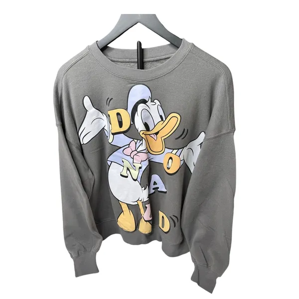 Disney Donald Duck 90th Anniversary Gray Sweater Size M Double Sided - Image 5