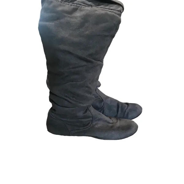 Kohl's Gray Suede Tall Boots Size 9 Medium - Image 3