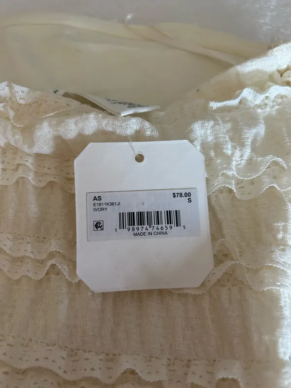 Altar’d State Ivory Strapless Ruffle Dress - Image 3