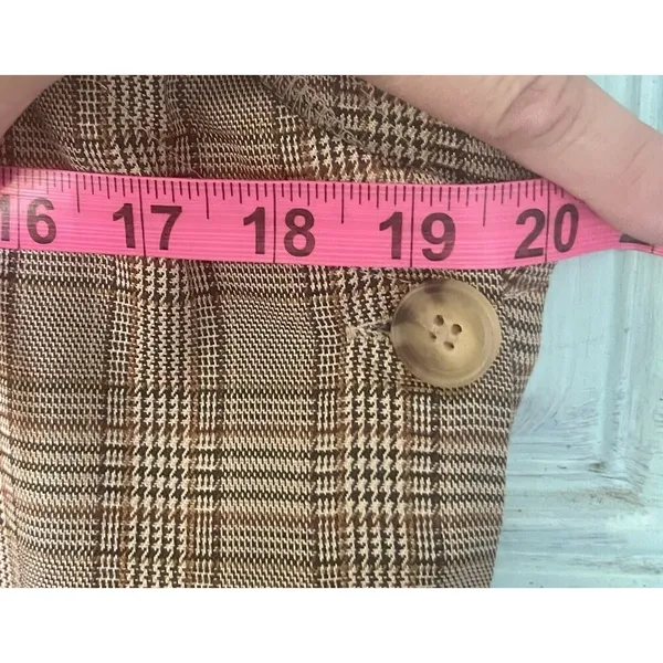 Brown Jumpsuit Women’s Small S Hem & Thread Plaid Overall Jumpsuit New W Tags - Image 9