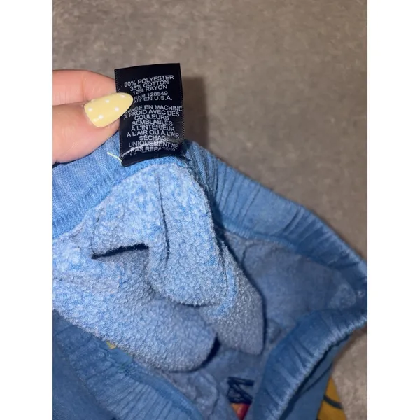 Aviator Nation Jogger Sweatpants Blue Smiley Face Women's Medium Happy ** - Image 12