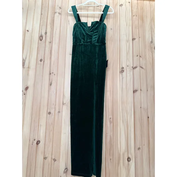 NWT Lulus Pristine Luxury Emerald Green Velvet Bustier Maxi Dress Banquet Sz XS - Image 2