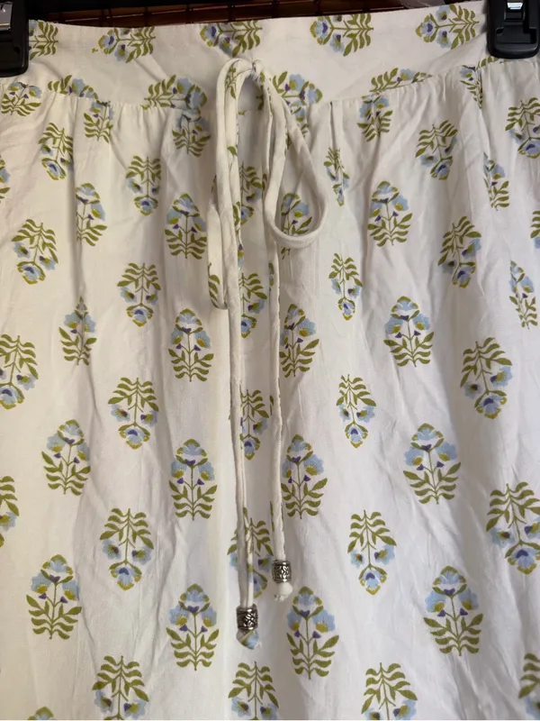 Vintage ANGIE Blue Floral Tiered Maxi Skirt Medium Boho NWT - Image 4