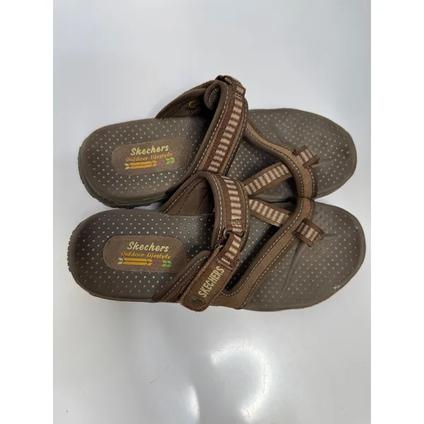 Skechers Outdoor Lifestyle Sandals Womens 7 Brown Excellent Strappy Slide Hiking - Image 3