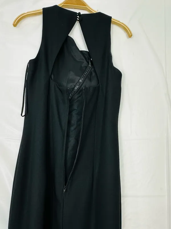 Adriana New York Black Sleeveless Maxi Dress with Rhinestone Diagonal Detail - Image 11